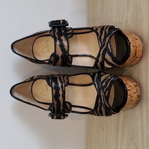 Christian Louboutin Melides 140 Panama Tiger Wedge